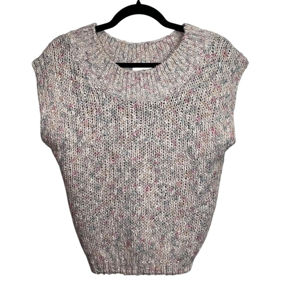 Vintage 80s Multi Color Knit Vest Size Medium